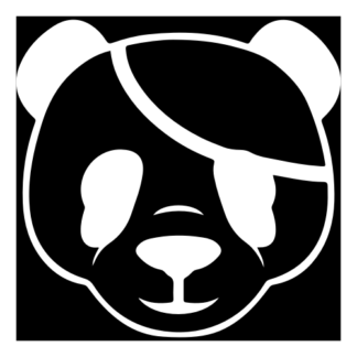 Pirate Panda Decal (White)